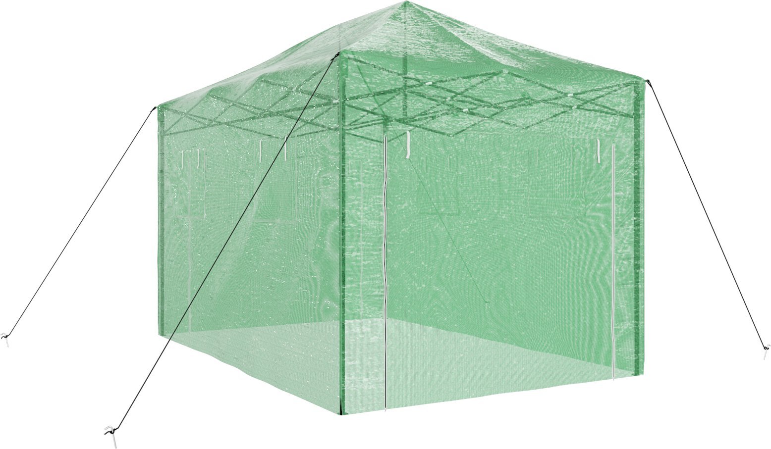 vidaXL Zielony Tunel Ogrodowy ze Składanym Stelażem - 410x280x315 cm - Stal