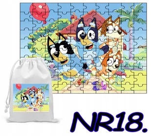 PUZZLE 96 EL. UKŁADANKA PREZENT NIEBIESKI PIESEK + WORECZEK Z NADRUKIEM - Puzzle - miniaturka - grafika 1