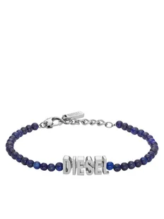 Diesel Bransoletka Blue Agate Beaded Bracelet DX1544040 Niebieski - Bransolety męskie - miniaturka - grafika 1