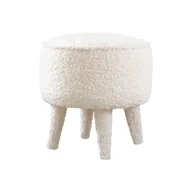 Fotele i pufy dla dzieci - Biały puf dziecięcy z materiału bouclé Moouv – Balcab Home - miniaturka - grafika 1