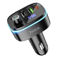 Transmitery FM - Hoco 2 x USB A + USB C QC3.0 PD 20W E62 czarny - miniaturka - grafika 1