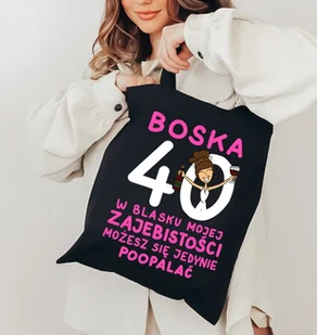 EKO TORBA na 40 urodziny dla koleżanki brunetki - Torby i wózki na zakupy - miniaturka - grafika 1