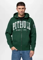 Bluzy męskie - Bluza męska rozpinana z kapturem Pit Bull Norton zielona S - miniaturka - grafika 1