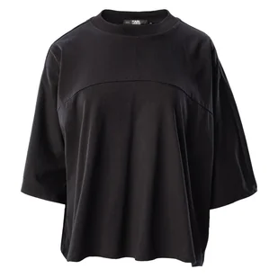 Damska Koszulka z krótkim rękawem KARL LAGERFELD BIG LOGO T-SHIRT 230W1715-999 – Czarny - Koszulki i topy damskie - miniaturka - grafika 1