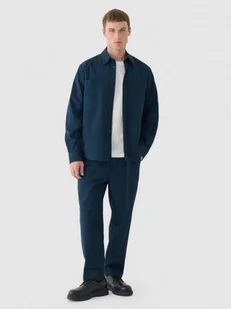 Męskie spodnie casual tkaninowe Outhorn OTHWAW24TTROM1088 - granatowe - Spodnie męskie - miniaturka - grafika 1