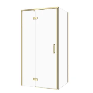 Kabina prysznicowa Cersanit Larga 100x90x195 prostokątna złoty mat transparentne S601-489 - Kabiny prysznicowe - miniaturka - grafika 1