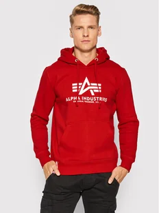 Alpha Industries Bluza Basic 178312 Czerwony Regular Fit - Bluzy męskie - miniaturka - grafika 1