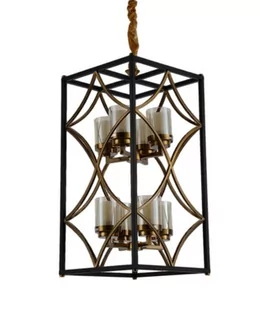 Lumina Deco Deco LAMPA WISZĄCA LOFT CZARNO-MOSIĘŻNA QUADRATO DUO LDP 1223-8 (BK+MD) - Lampy sufitowe - miniaturka - grafika 1