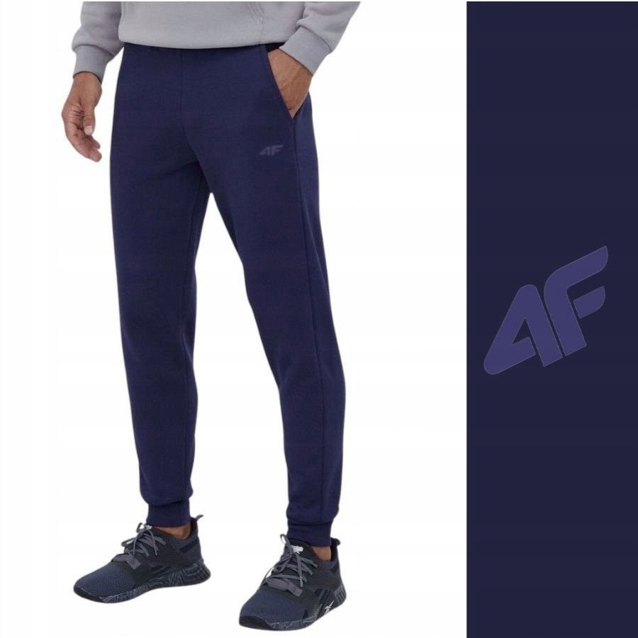SPODNIE DRESOWE 4F MĘSKIE BAWEŁNIANIE SPORTOWE JOGGERY TTROM0942 31S r. XXL