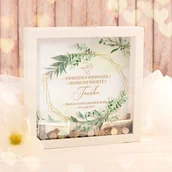 Skarbonki - SKARBONKA 3D Prezent Komunijny ZŁOTO-ZIELONY WIANEK - miniaturka - grafika 1