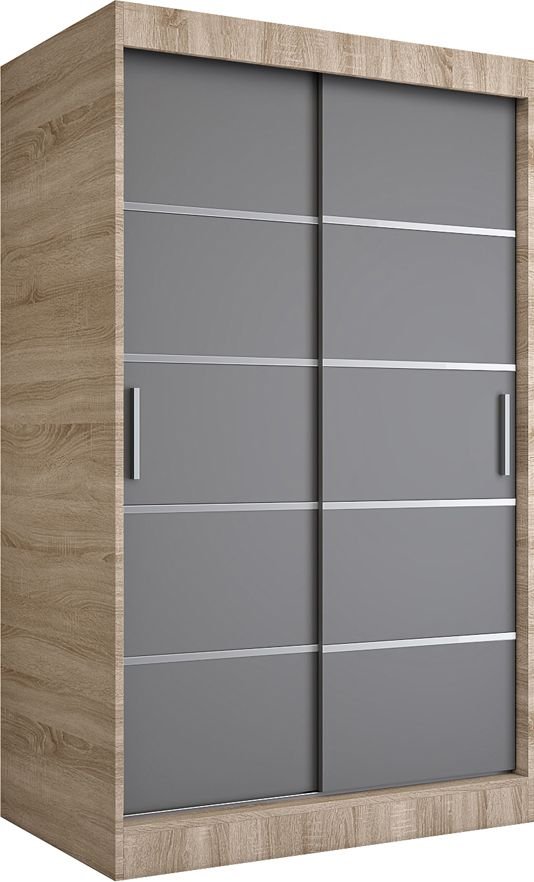 Elior Przesuwna szafa 120 dąb sonoma + antracyt - Livia 3X