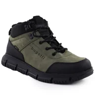 Buty zimowe męskie - Botki męskie trapery ocieplane khaki Bugatti 331-8373H-4100 - miniaturka - grafika 1