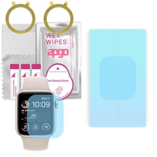 2x folia ochronna hydrożelowa do Apple Watch SE 2022 (40mm) - apgo HD HQ FLEX Smartwatch Hydrogel Protection Ochrona na ekran smartwatcha