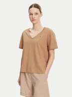 Koszulki i topy damskie - Tommy Hilfiger T-Shirt WW0WW43901 Beżowy Relaxed Fit - miniaturka - grafika 1