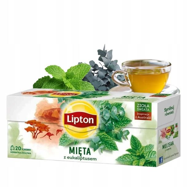 LIPTON MIĘTA Z EUKALIPTUSEM herbata ziołowa ZIOŁA ŚWIATA 20 torebek