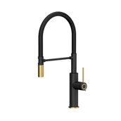 Baterie kuchenne - QUADRON Bateria GEMMA SLIM Q-LINE czarny mat VERY BLACK) + złoty PVD + czarny wąż 3623501_BLMPVDG1) - miniaturka - grafika 1