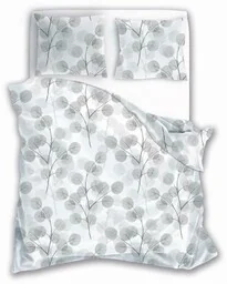 Faro Pościel bawełniana 220x200 biała szara gałązki liście 013 Fashion 23 - Pościel - miniaturka - grafika 1