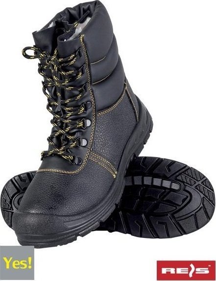 R.E.I.S. BRYES-TWO-S1 SRC - skórzane buty robocze typu kozak ocieplane kożuszkiem 41