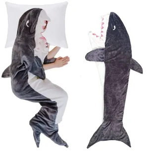 KOC REKIN ŚPIWÓR SHARK BLANKET NA PREZENT MIŁY POLAROWY ROZMIAR XL, L, M - Koce - miniaturka - grafika 1