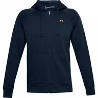 Bluzy sportowe męskie - Męska bluza dresowa rozpinana z kapturem UNDER ARMOUR UA Rival Fleece FZ Hoodie - miniaturka - grafika 1