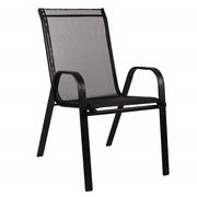 Fotele i krzesła ogrodowe - Springos Krzesło ogrodowe metalowe czarne na balkon GC0018 - miniaturka - grafika 1