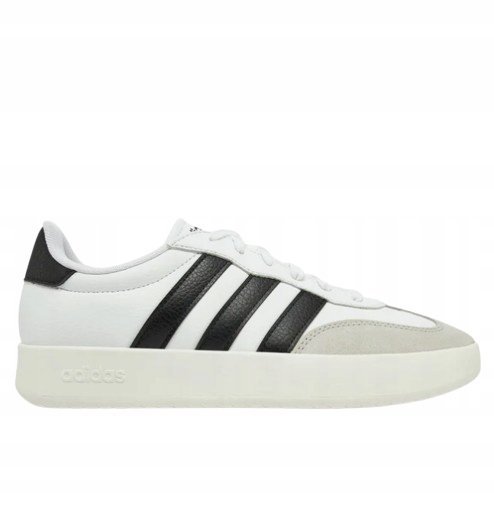 ADIDAS BARREDA TENISÓWKI MĘSKIE BIAŁE Z CZARNYMI PASKAMI SKÓRA 47 1/3 1JŁA