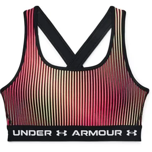 Biustonosz damski Under Armour  Crossback Mid Print-BLK S - Bielizna sportowa damska - miniaturka - grafika 1