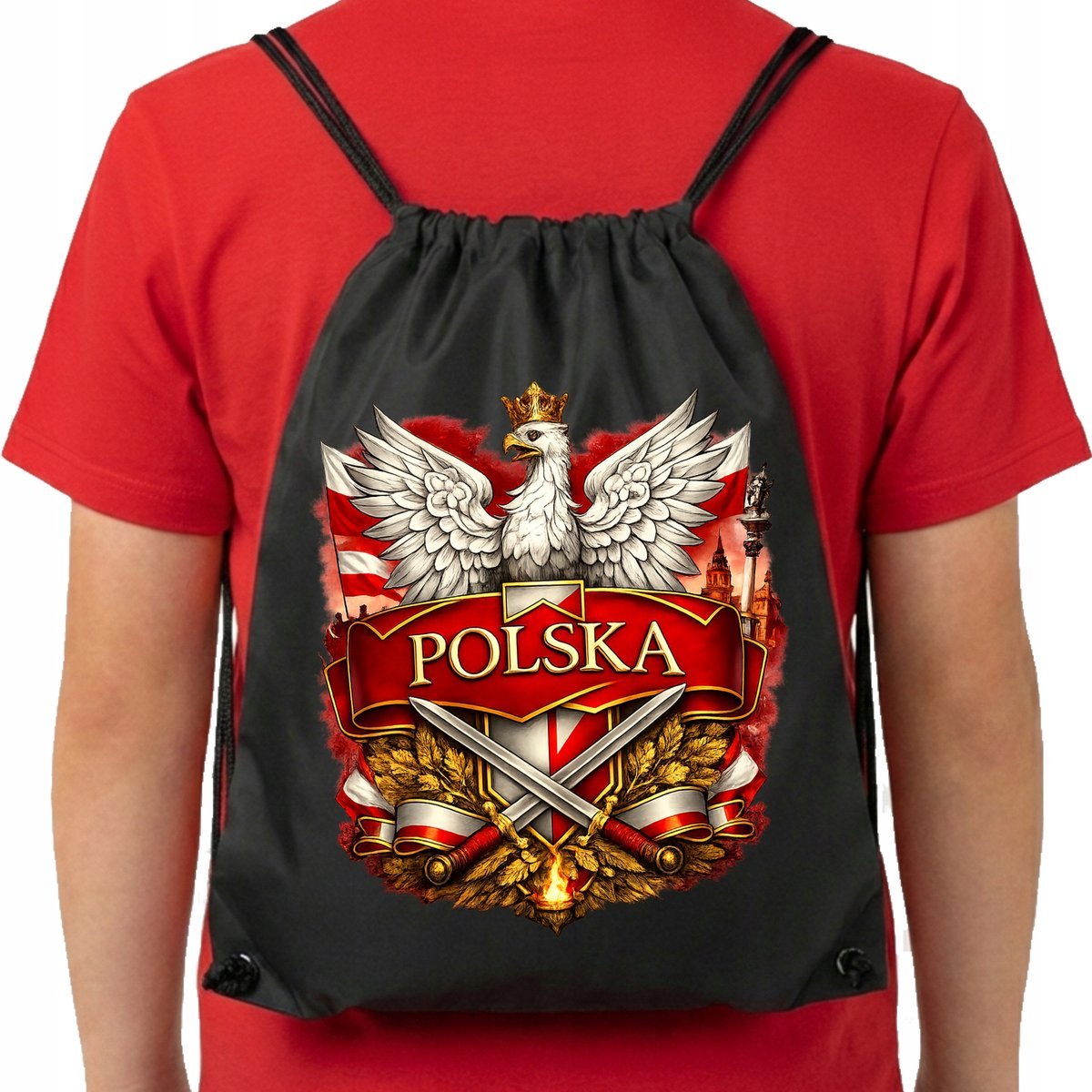 Plecak Patriotyczny Polska Godło Orzeł Patriota F44 Czarny
