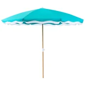 Parasole ogrodowe - Beliani Parasol ogrodowy 232 cm SESTRIERE Turkusowy - miniaturka - grafika 1