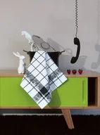 Ściereczki, gąbki, czyściki - Le Jacquard Fran ais Ściereczka kuchenna Fraises Czarna - miniaturka - grafika 1