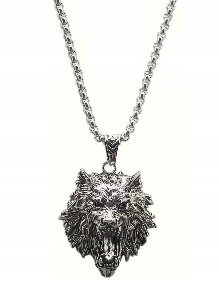 NASZYJNIK, WISIOREK, PRZYWIESZKA - WILK, GŁOWA WILKA, WOLF