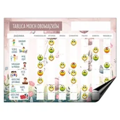 Magnesy - Magnetyczny planer Motywacyjna tablica Lista obowiązków dla dzieci + buźki - miniaturka - grafika 1