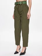 Spodnie damskie - Pinko Spodnie materiałowe Rigore 100685 A0I4 Zielony Relaxed Fit - miniaturka - grafika 1