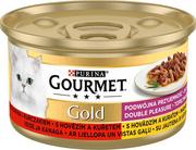 Mokra karma dla kotów - Purina Gourmet Gold z wołowiną i kurczakiem w sosie 85g - miniaturka - grafika 1
