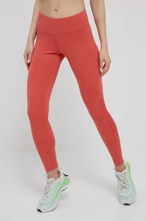 Legginsy - Reebok legginsy treningowe damskie kolor pomarańczowy gładkie - grafika 1