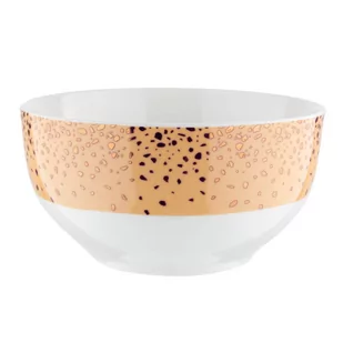 Salaterka porcelanowa pozłacana Florina Spots Orange 13 cm pomarańczowa - Miski i półmiski - miniaturka - grafika 1