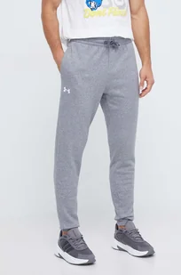 Under Armour spodnie dresowe kolor szary gładkie - Spodnie męskie - miniaturka - grafika 1