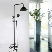 Baterie wannowe i prysznicowe - Bateria prysznicowa retro ATROPOS czarna - miniaturka - grafika 1