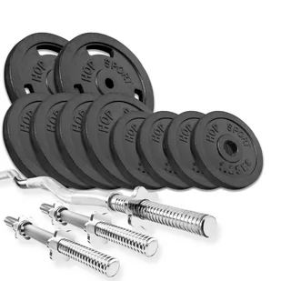 Hop-sport Zestaw obciążeń żeliwnych Strong 37kg 17272 - Obciążenia - miniaturka - grafika 1