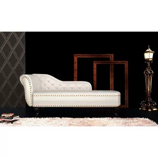 vidaXL Leżanka, Sofa Podłóżna Chesterfield, Biała - Szezlongi - miniaturka - grafika 1