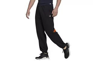 adidas Męskie spodnie M FI 3 bar, czarne, L - Spodenki męskie - miniaturka - grafika 1