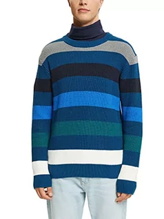 Swetry męskie - ESPRIT sweter męski, 450/Petrol Blue, XXL - grafika 1