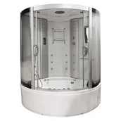 Kabiny z hydromasażem - Mazur Bath&Spa Duża kabino wanna Spa z hydromasażem białe ściany 150x150 cm MO-08150B - miniaturka - grafika 1