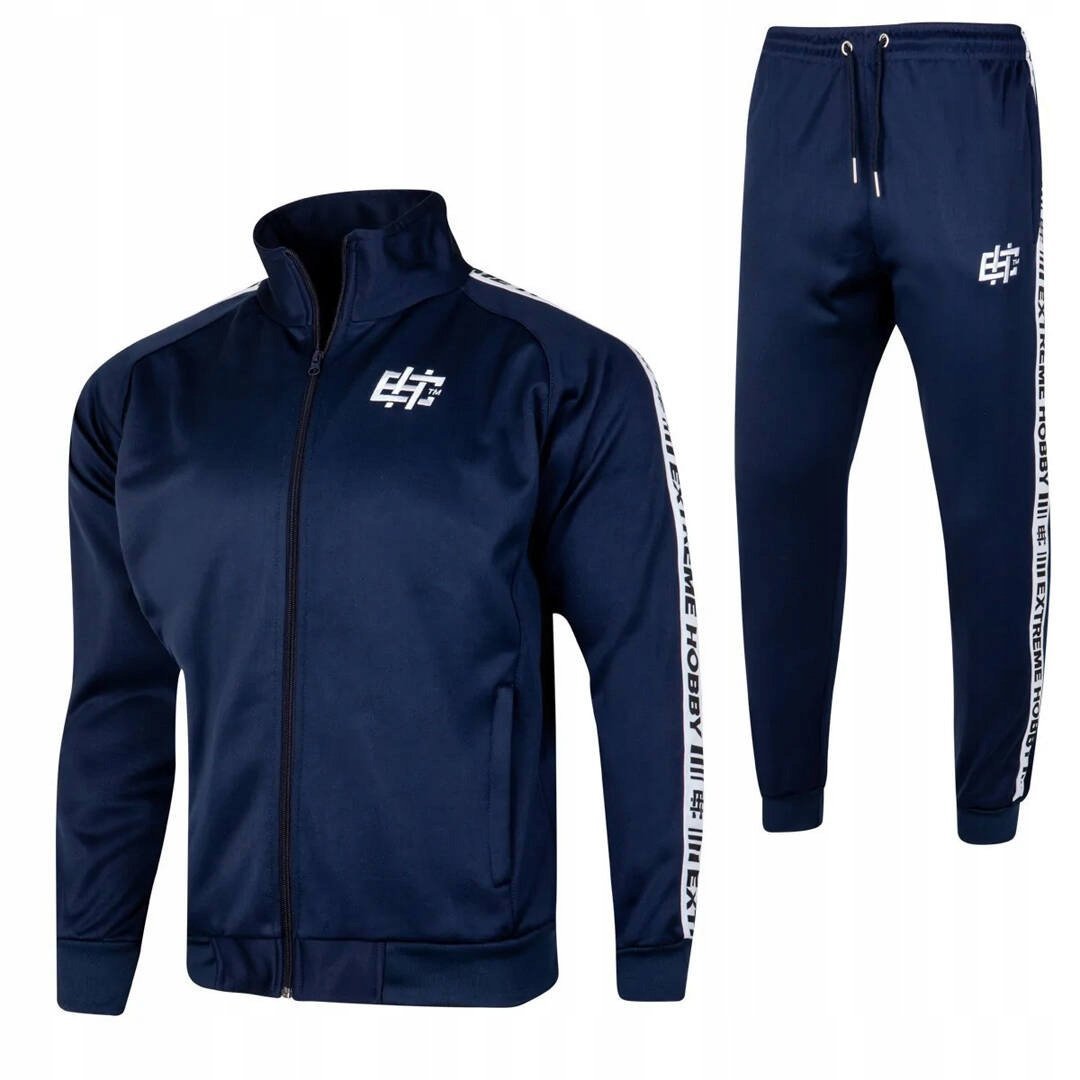 Komplet Dresowy Męski Sporotwy Extreme Hobby Style Granatowy R. L