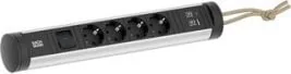 Kabel zasilający Bachmann BACHMANN CYCLE Loop 4xCEE7/3 1xswitch 1xUSB A/C 22W 2.5m CEE7/7 - Kable - miniaturka - grafika 1