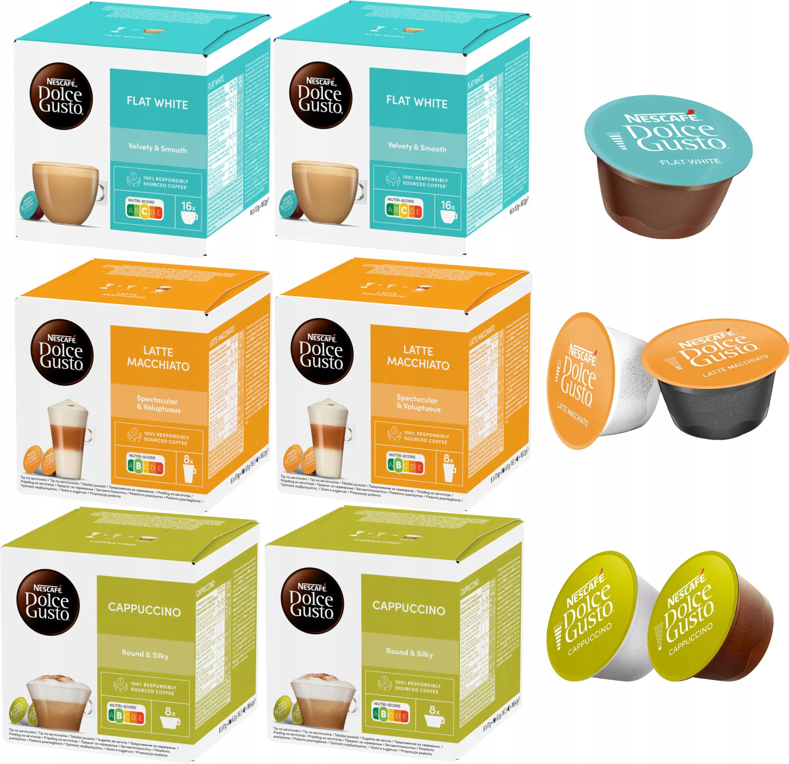 Kapsułki Dolce Gusto Zestaw Latte Flat Capp 6 x 16