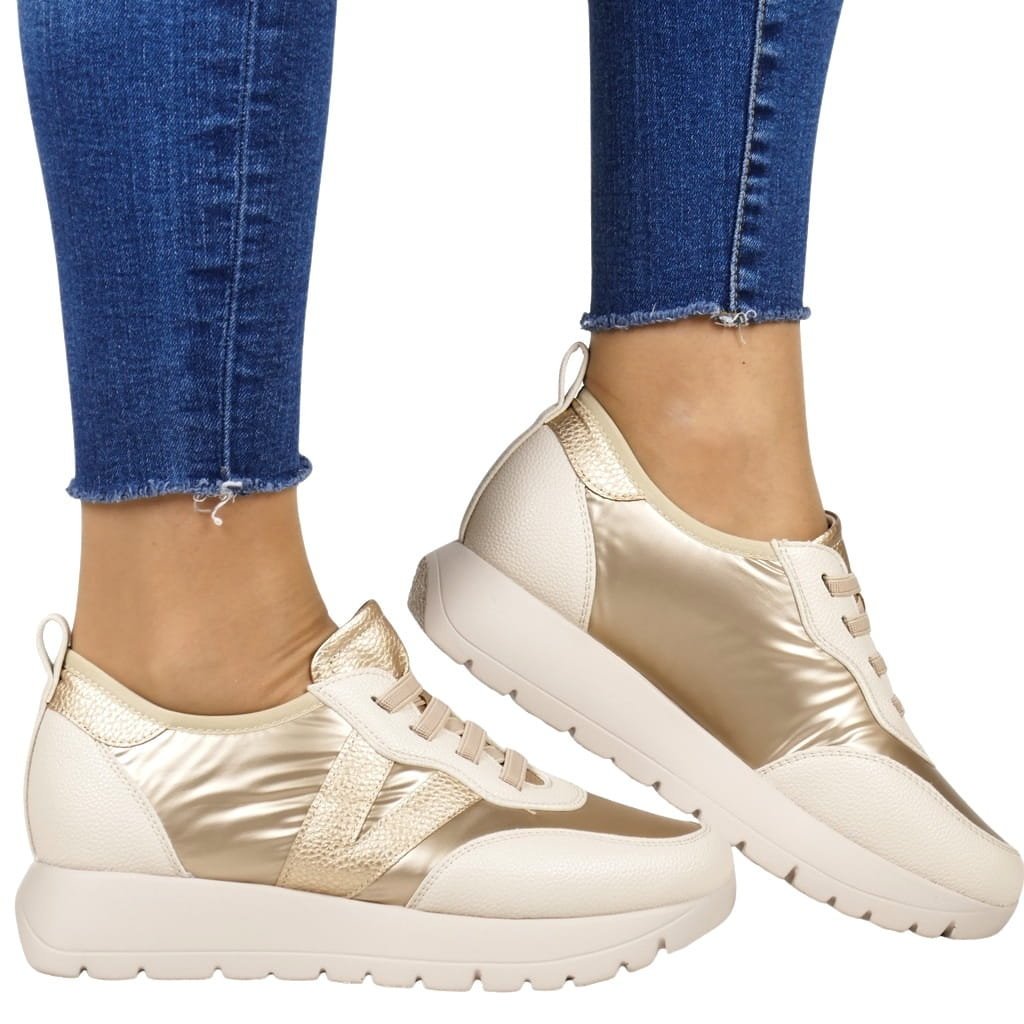 PÓŁBUTY SPORTOWE SNEAKERSY NISKIE VINCEZA 58510 ZŁOTE