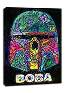 Obrazy i zdjęcia na płótnie - PsychoSkulls, Boba Fett, Star Wars Gwiezdne Wojny - obraz na płótnie Wymiar do wyboru: 40x50 cm - miniaturka - grafika 1
