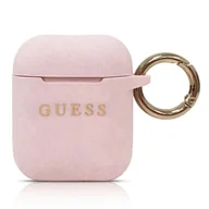Akcesoria do słuchawek - Guess Silicone Case - Etui AirPods (Pink) - miniaturka - grafika 1