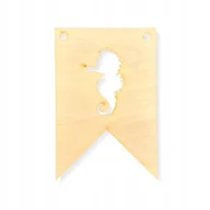 Dekoracje sali - DREWNIANY PROPORCZYK GIRLANDA BANER ZAWIESZKA DO POKOJU KONIK MORSKI - miniaturka - grafika 1